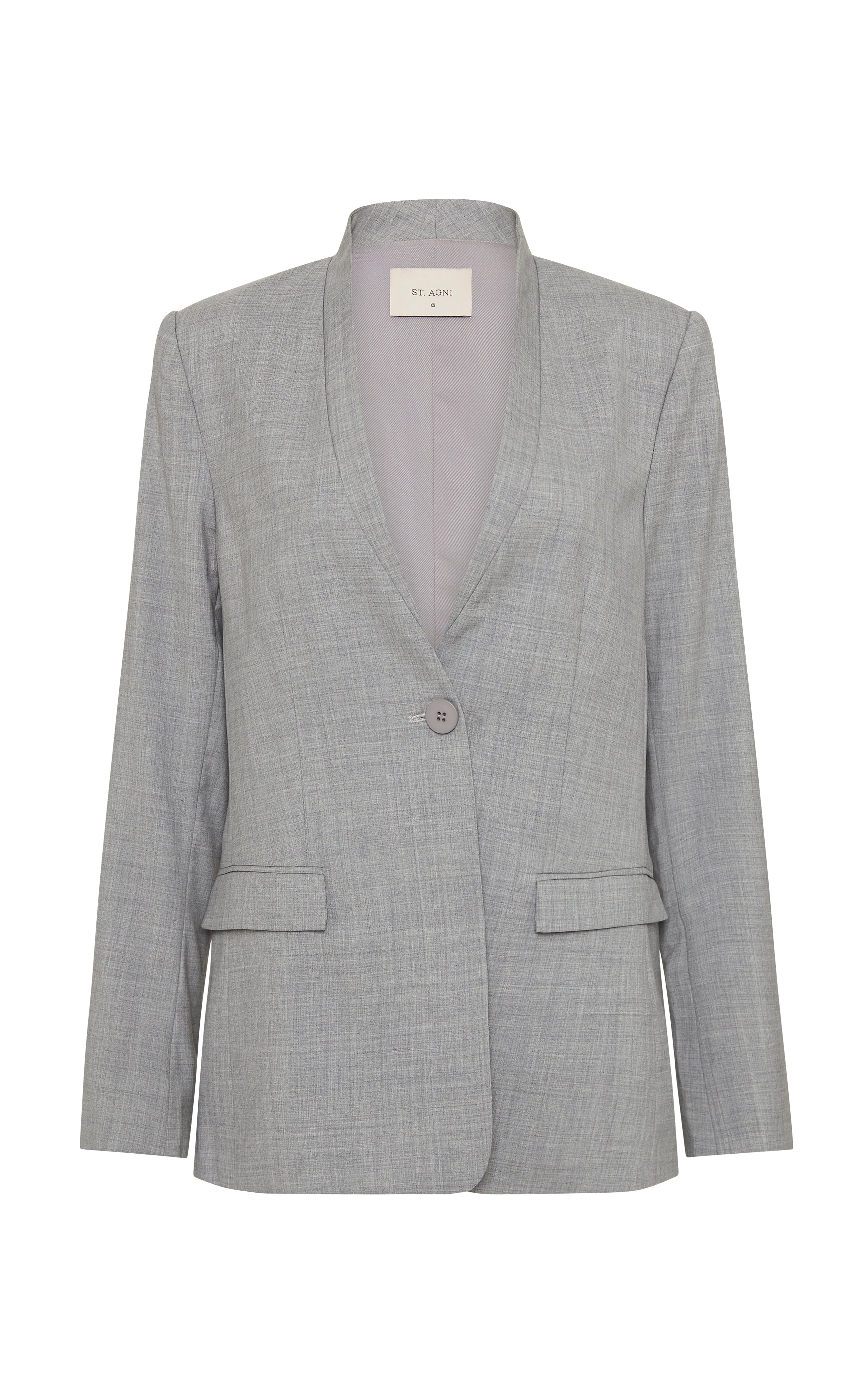 Grey blazer with deals black collar