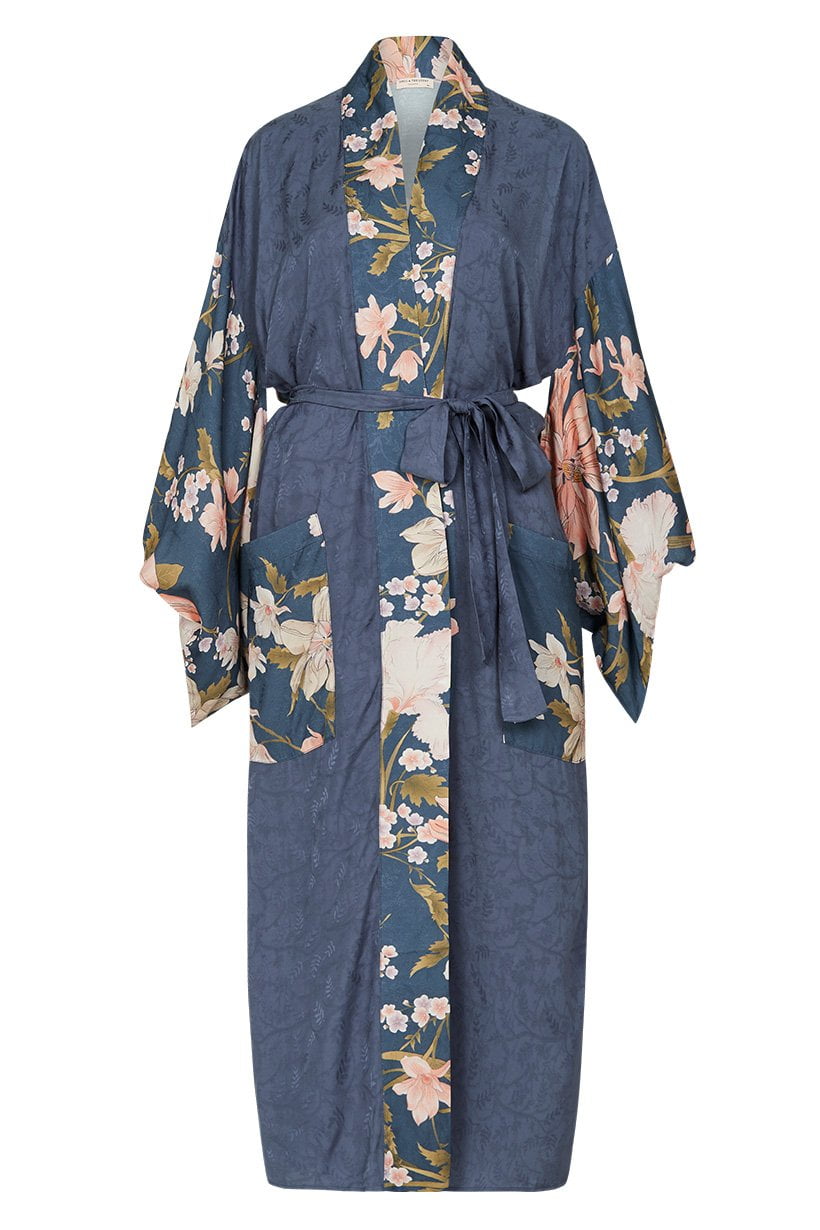 Spell Waterfall Maxi Robe Deep Blue