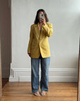 Vintage 80s Anne Klein Pure Wool Mustard Tailored Blazer (Tags Attached)