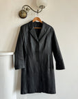 Vintage 90s Leather A Line Trench