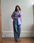 Vintage 90s Escada Pure Linen Shirt Lavender