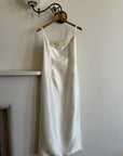 Vintage 90s Backless Slip Rosette Wedding Dress