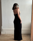 Vintage Late 90s Thierry Mugler Rhinestone Strap Evening Gown