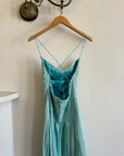 Vintage 90s Pure Silk Fairy Dress Aqua