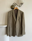 Vintage Pure Wool Taupe Brown Herringbone Blazer