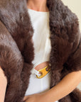 Vintage 50s Chocolate Brown Fur Stole