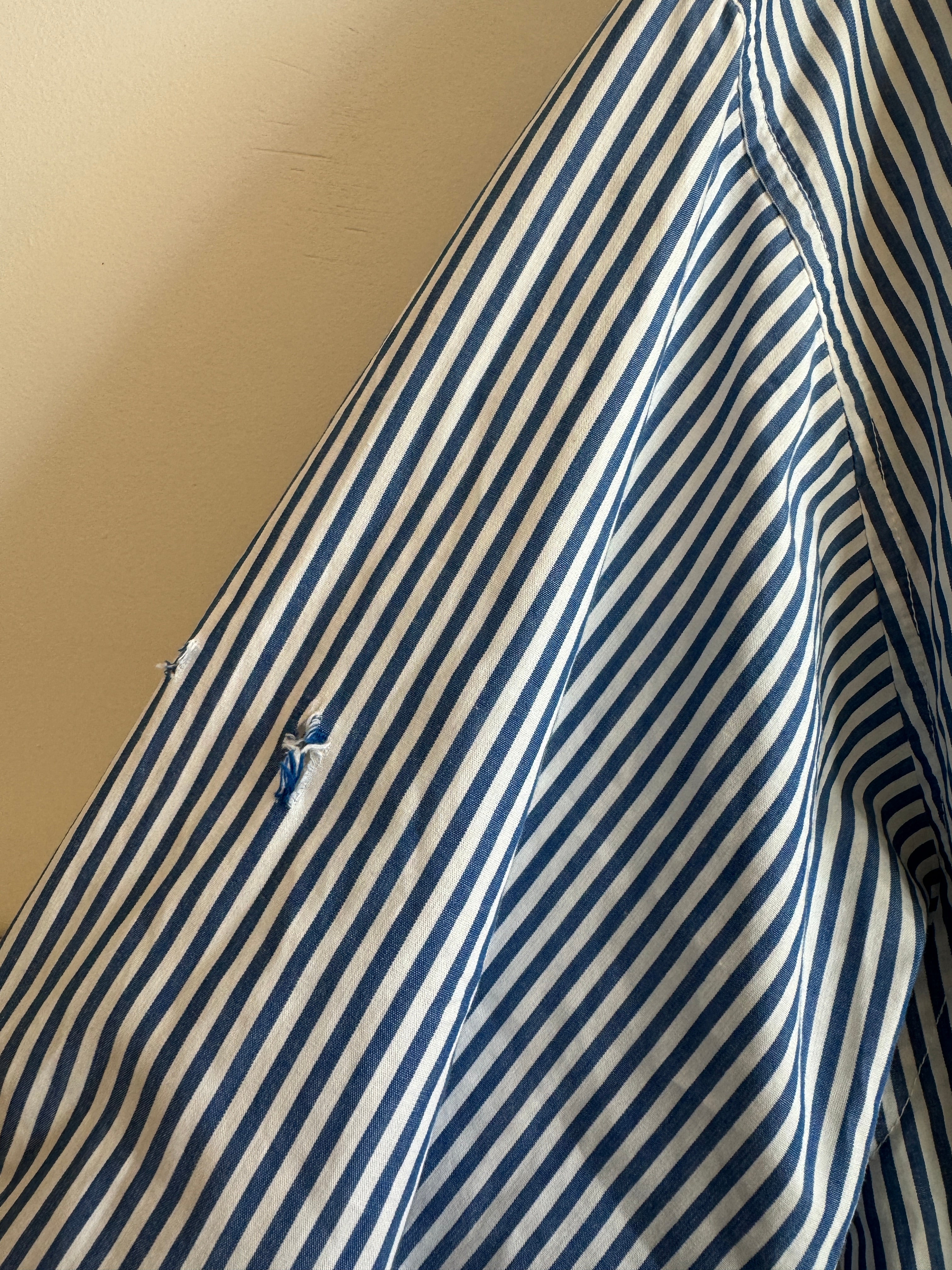 Vintage Blue and White Stripe Button Down Shirt