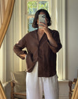 Vintage 90s Lauren by Ralph Lauren Pure Linen Shirt Chocolate