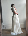 Vintage 30s Ethereal Vine Pleated Wedding Dress