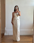 Vintage 90s Pure Silk Guipure Lace 2-Piece Bridal Set