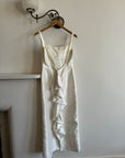 Vintage 90s Backless Slip Rosette Wedding Dress