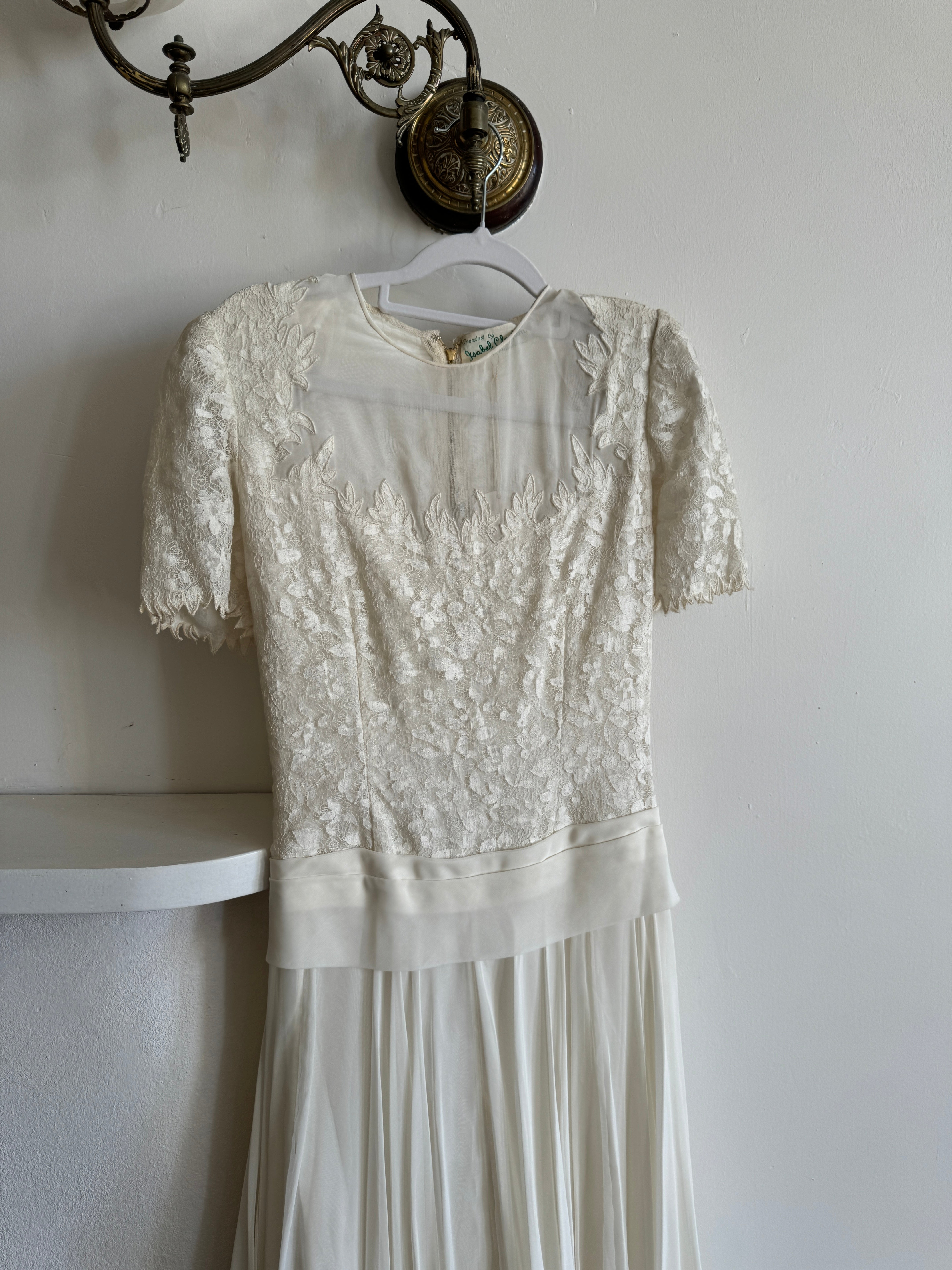 Vintage 30s Ethereal Vine Pleated Wedding Dress