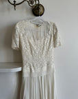 Vintage 30s Ethereal Vine Pleated Wedding Dress