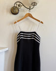 Vintage 90s Black and White Crepe Slip Dress Australian Made