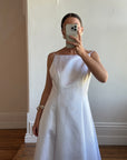 Vintage 90s Low Back Satin Wedding Dress