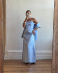 Vintage 90s Periwinkle Blue Satin Prom Set