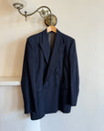 Vintage Tailored Double Breasted Navy Pure Wool Blazer