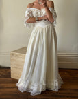 Vintage Rosette Picnic Frilled Wedding Dress