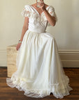 Vintage Rosette Picnic Frilled Wedding Dress