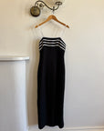 Vintage 90s Black and White Crepe Slip Dress Australian Made