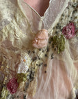 Vintage Sheer Lace Floral Fairy Top Buttercream