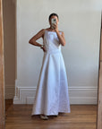 Vintage 90s Low Back Satin Wedding Dress