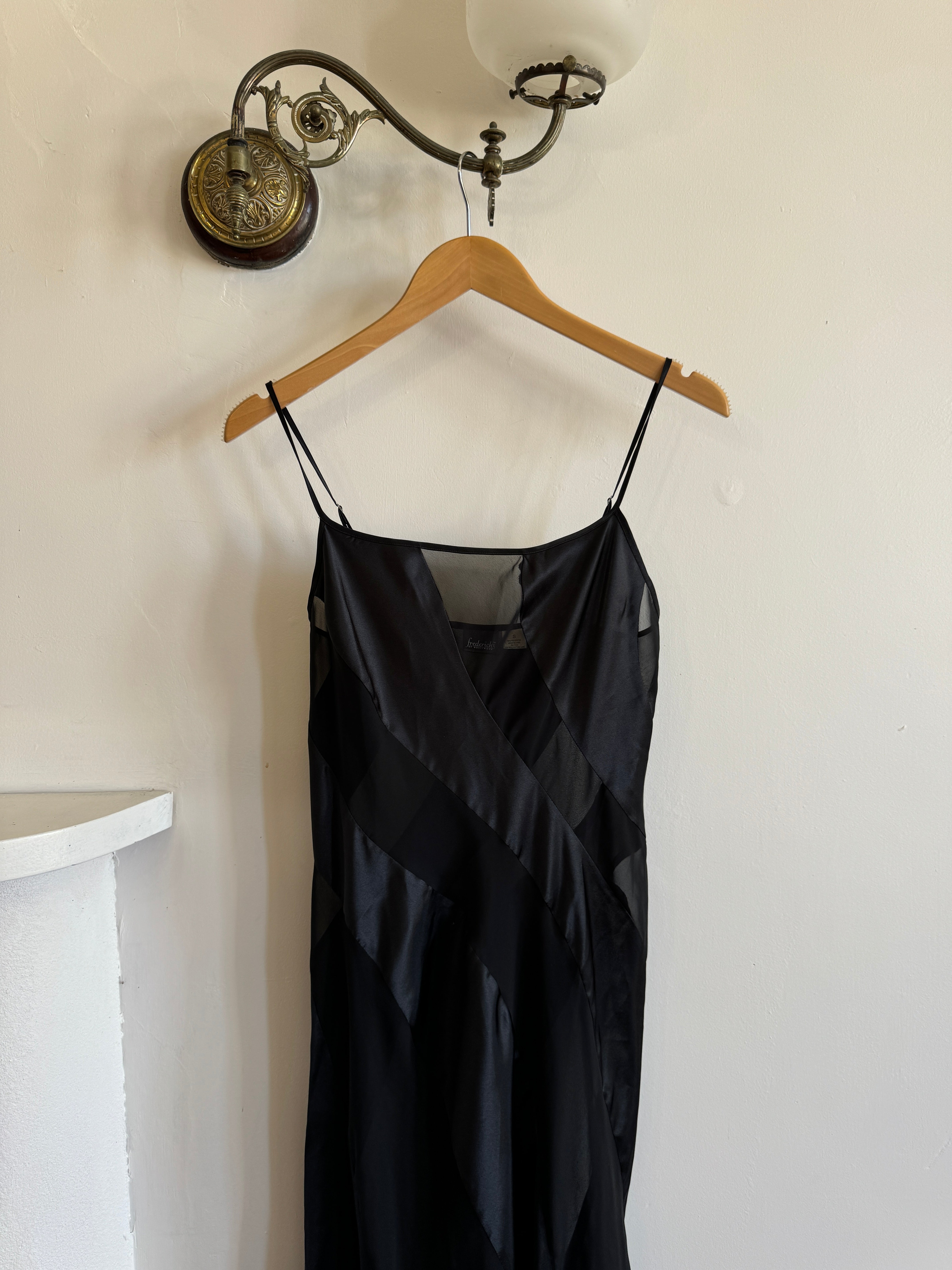 Vintage 80s Satin Sheer Swirl Slip