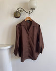 Vintage 90s Lauren by Ralph Lauren Pure Linen Shirt Chocolate