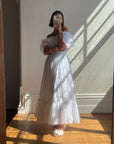 Vintage 70s Ruffled Tie Waist Wedding Dress