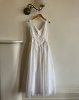 Vintage 80s Basque Waist Princess Wedding Dress