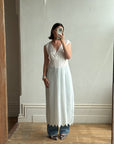 Vintage 70s Scalloped Slip Dress Ivory