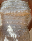 Vintage 60s Tiered Ruffle Lace Strapless Midi