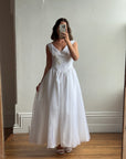 Vintage 80s Basque Waist Princess Wedding Dress