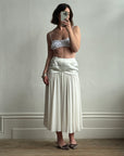 Vintage Satin and Chiffon Midi Bridal Skirt