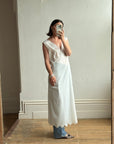 Vintage 70s Scalloped Slip Dress Ivory