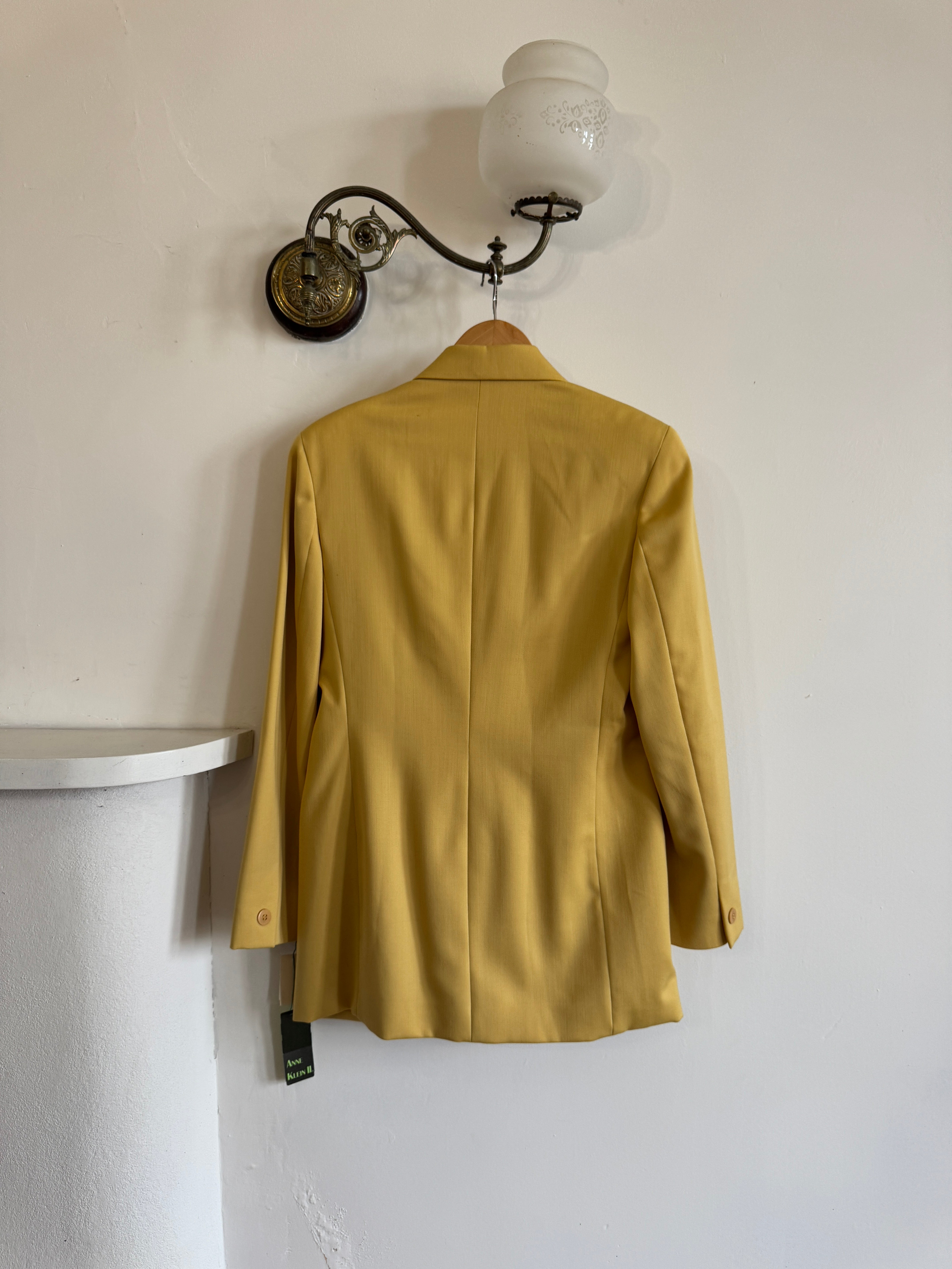 Vintage 80s Anne Klein Pure Wool Mustard Tailored Blazer (Tags Attached)