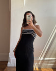 Vintage 90s Black and White Crepe Slip Dress Australian Made