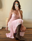 Vintage Pink Lace Asymmetrical Fairy Dress