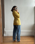 Vintage 80s Anne Klein Pure Wool Mustard Tailored Blazer (Tags Attached)