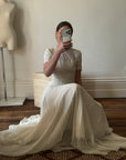 Vintage 30s Ethereal Vine Pleated Wedding Dress