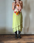 Vintage 90s Apple Green Tiered Fairy Skirt