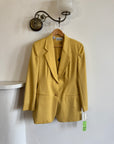 Vintage 80s Anne Klein Pure Wool Mustard Tailored Blazer (Tags Attached)