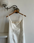 Vintage 90s Backless Slip Rosette Wedding Dress