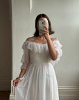 Vintage 70s Polka Dot Ruffle Australian Made Wedding Dress