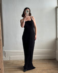 Vintage Late 90s Thierry Mugler Rhinestone Strap Evening Gown