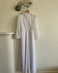 Vintage 70s Panelled Bridal Midi Dress Snow