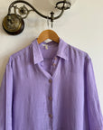 Vintage 90s Escada Pure Linen Shirt Lavender