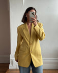 Vintage 80s Anne Klein Pure Wool Mustard Tailored Blazer (Tags Attached)