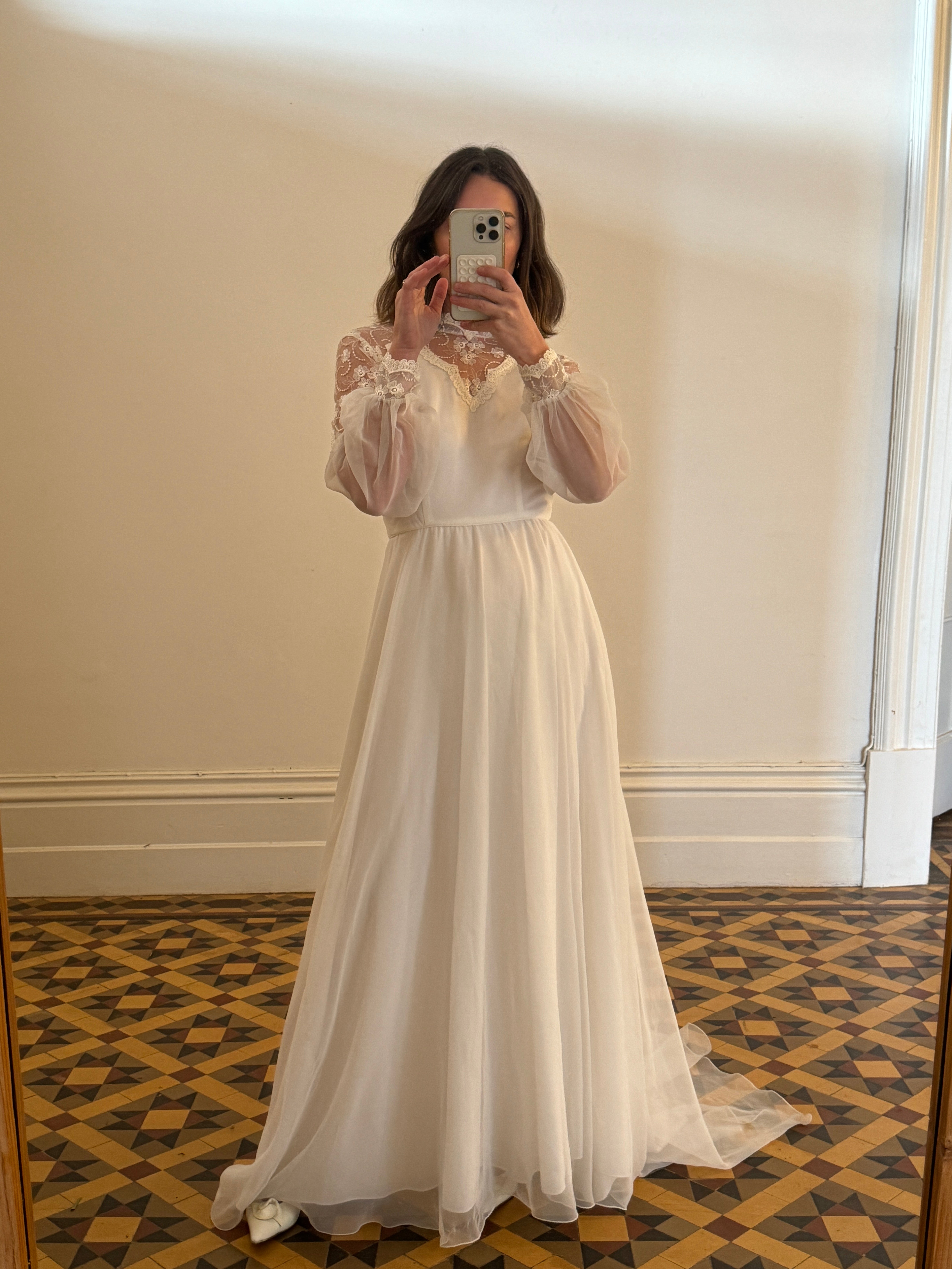 70s vintage wedding dress best sale