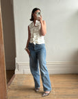 Vintage 90s Bow Lace Up Top